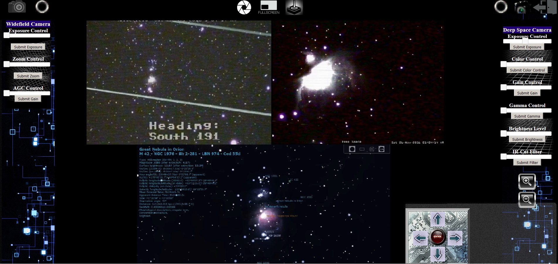 observatory user interface